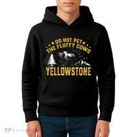 Do Not Pet The Fluffy Cows Buffalo & Bison Yellowstone Park Kids Hoodie thumb 4