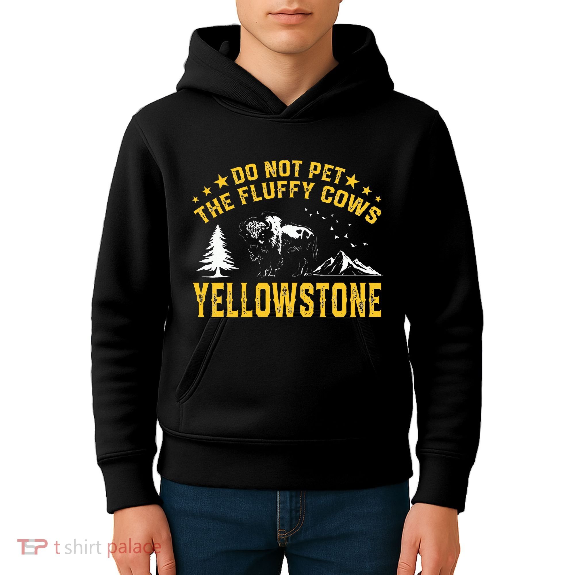 Do Not Pet The Fluffy Cows Buffalo & Bison Yellowstone Park Kids Hoodie