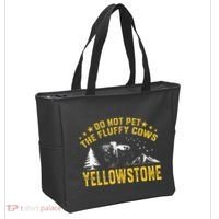 Do Not Pet The Fluffy Cows Buffalo & Bison Yellowstone Park Tote Bag thumb 2