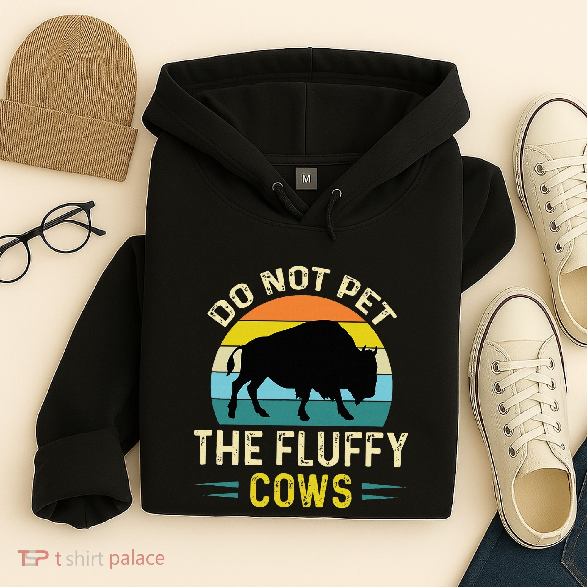 Do Not Pet the Fluffy Cows Funny Bison Yellowstone Park Hoodie