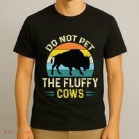 Do Not Pet the Fluffy Cows Funny Bison Yellowstone Park T-Shirt thumb 3