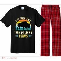 Do Not Pet the Fluffy Cows Funny Bison Yellowstone Park Pajama Set thumb 0