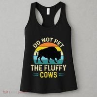 Do Not Pet the Fluffy Cows Funny Bison Yellowstone Park Women's Tank Top thumb 3