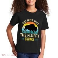 Do Not Pet the Fluffy Cows Funny Bison Yellowstone Park Kids T-Shirt thumb 2