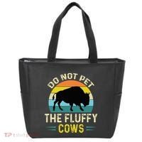 Do Not Pet the Fluffy Cows Funny Bison Yellowstone Park Tote Bag thumb 0