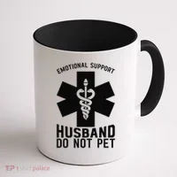 Do Not Pet Emotional Support Husband Coffee Mug thumb 1