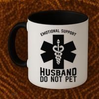 Do Not Pet Emotional Support Husband Coffee Mug thumb 2