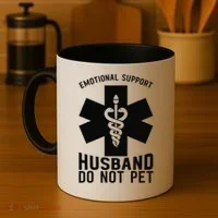 Do Not Pet Emotional Support Husband Coffee Mug thumb 4