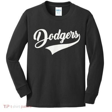 Dodgers Name Retro Vintage Kids Long Sleeve Shirt