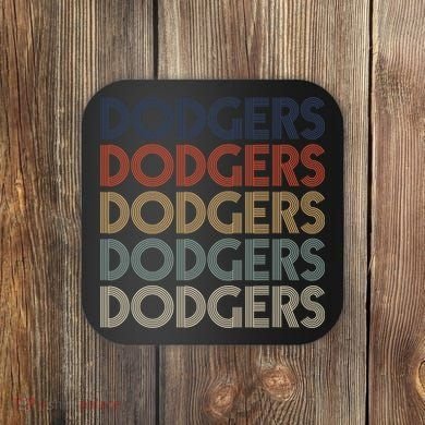 Dodgers Name Retro Vintage Apparel Gift Dodgers Lover Coaster