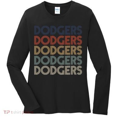Dodgers Name Retro Vintage Apparel Gift Dodgers Lover Women's Long Sleeve Shirt