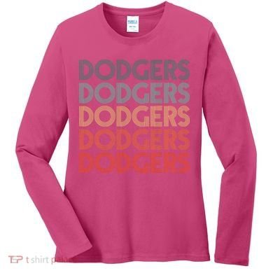 Dodgers Name Retro Vintage Apparel Gift Dodgers Lover Women's Long Sleeve Shirt