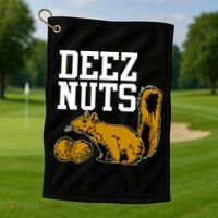 Deez Nuts Squirrel Golf Towel thumb 1