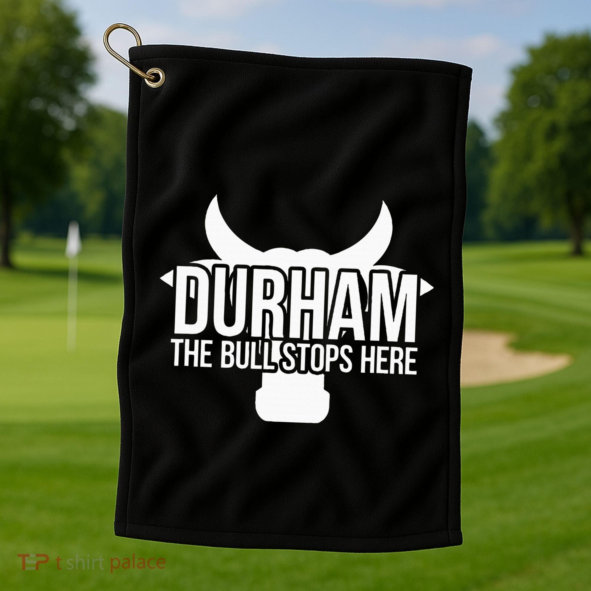 Durham Nc The Bull Stops Here Golf Towel