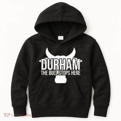 Durham Nc The Bull Stops Here Kids Hoodie