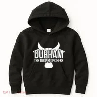 Durham Nc The Bull Stops Here Kids Hoodie thumb 0