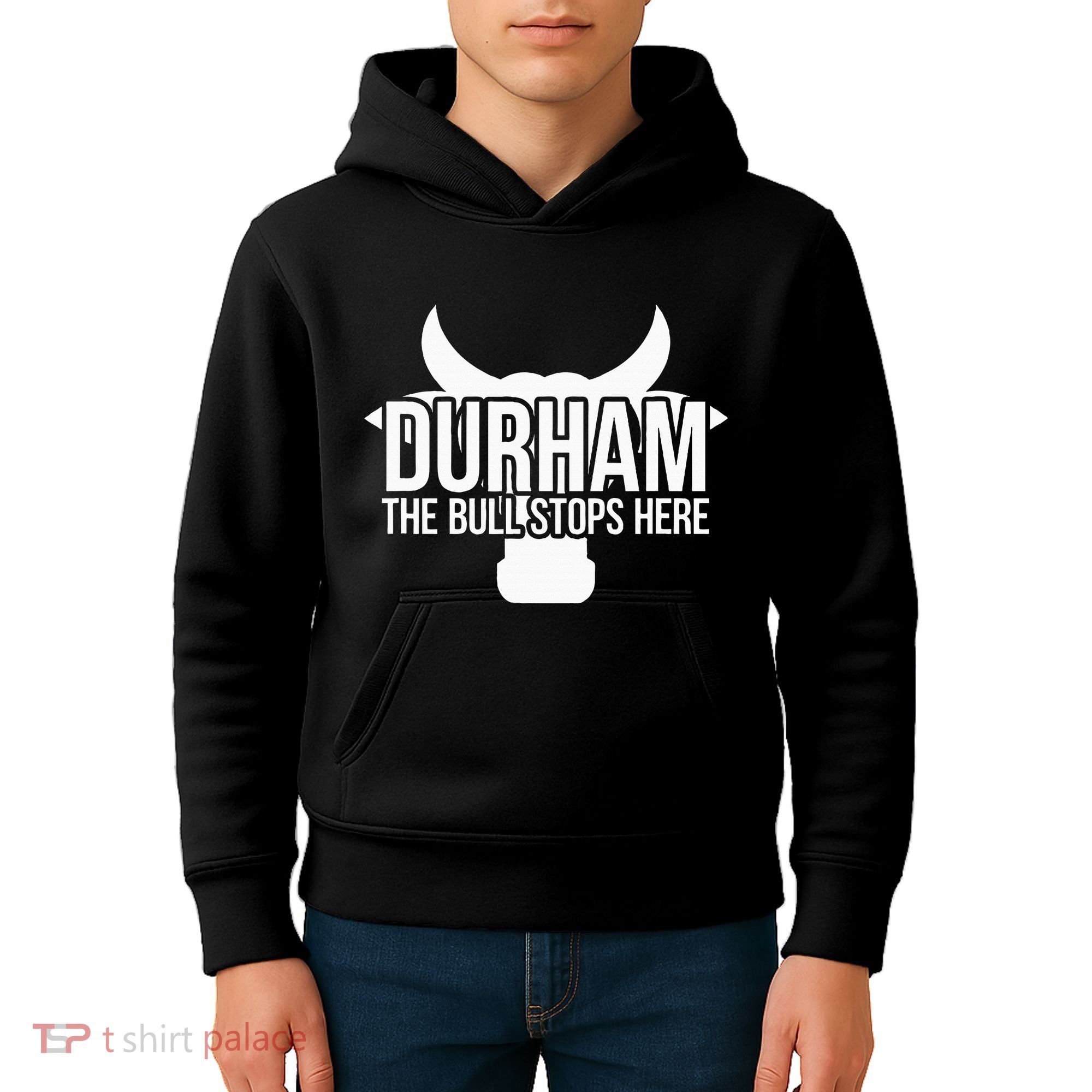 Durham Nc The Bull Stops Here Kids Hoodie