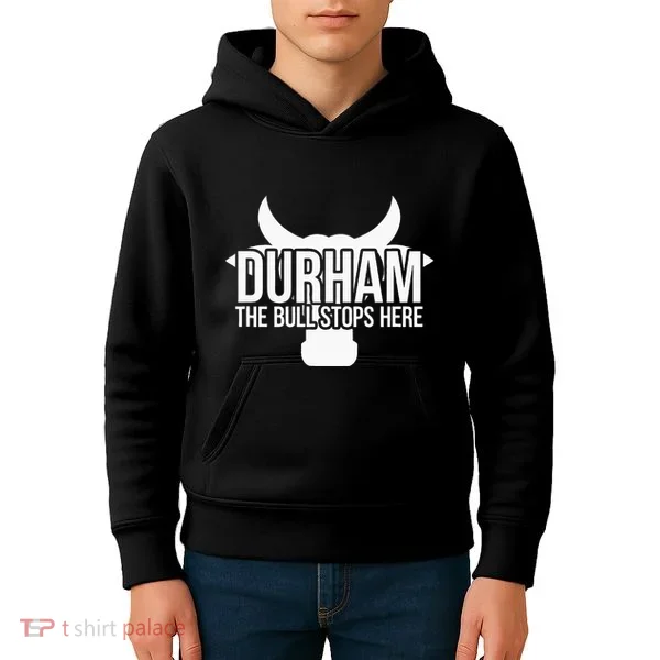 Durham Nc The Bull Stops Here Kids Hoodie