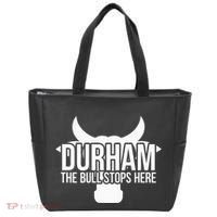 Durham Nc The Bull Stops Here Tote Bag thumb 0