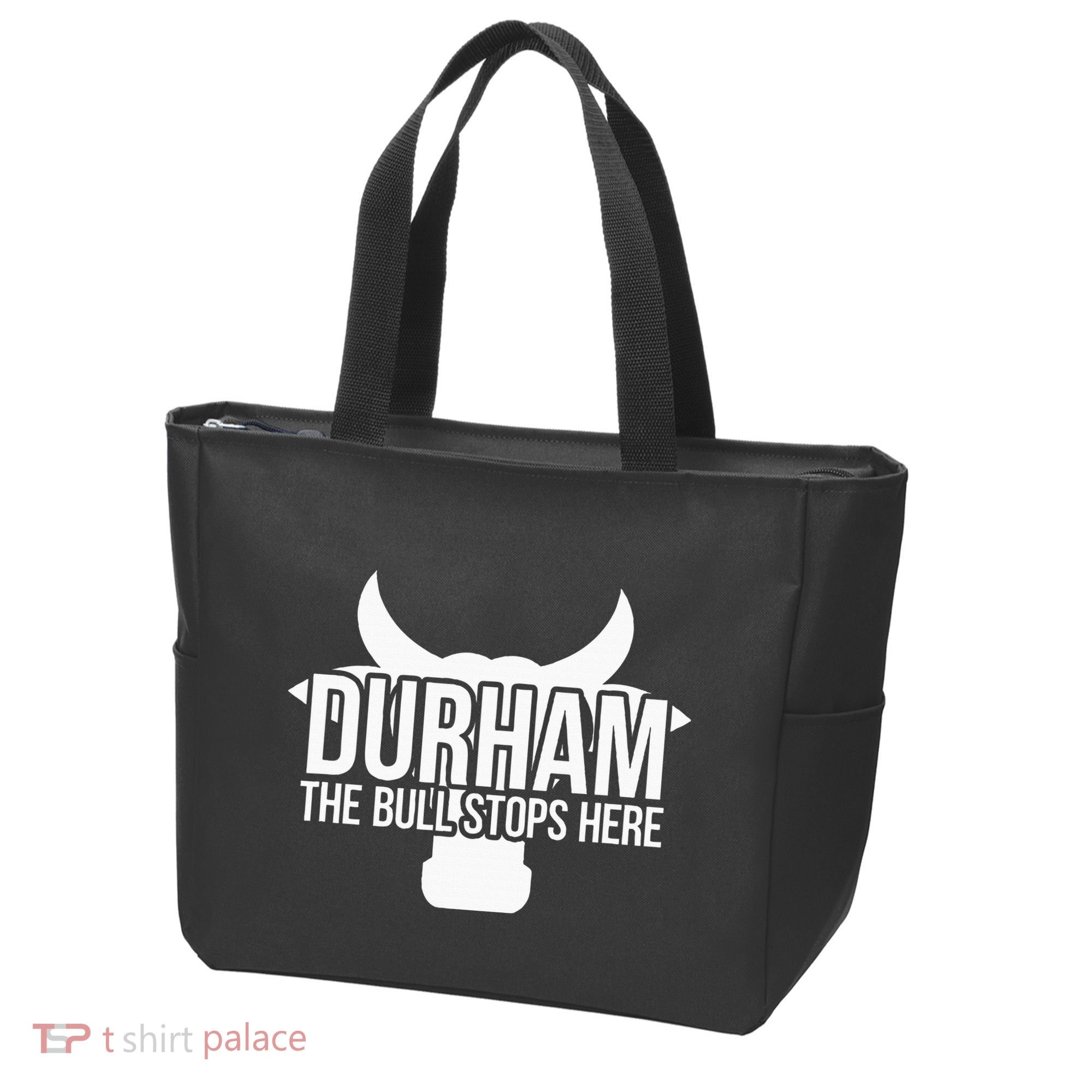 Durham Nc The Bull Stops Here Tote Bag