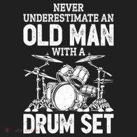 Drummer Never Underestimate An Old Man With A Drum Set Funny Great Gift Beanie thumb 2