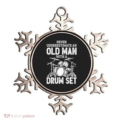 Drummer Never Underestimate An Old Man With A Drum Set Funny Great Gift Ornament