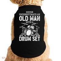 Drummer Never Underestimate An Old Man With A Drum Set Doggie Tank thumb 0