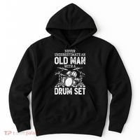 Drummer Never Underestimate An Old Man With A Drum Set Hoodie thumb 0