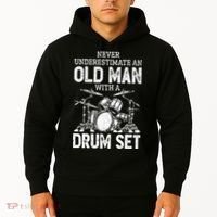 Drummer Never Underestimate An Old Man With A Drum Set Hoodie thumb 2
