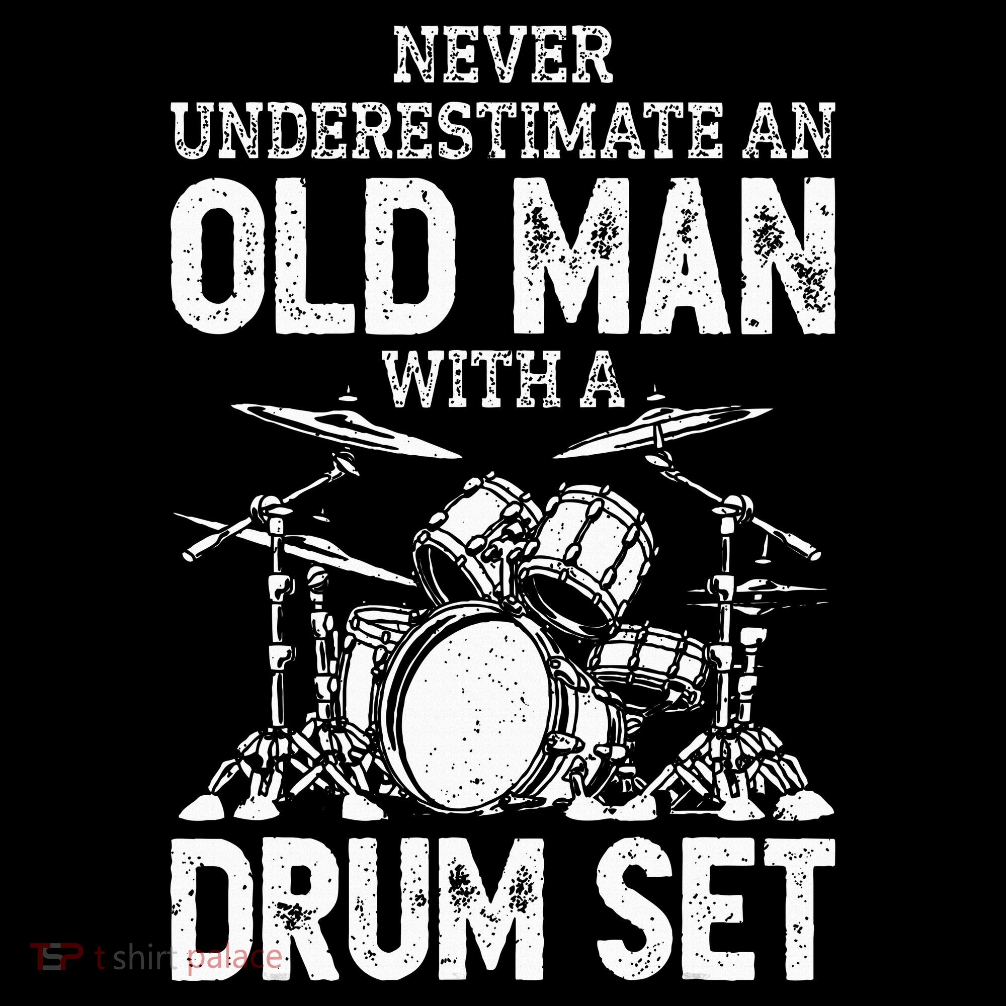Drummer Never Underestimate An Old Man With A Drum Set Polo