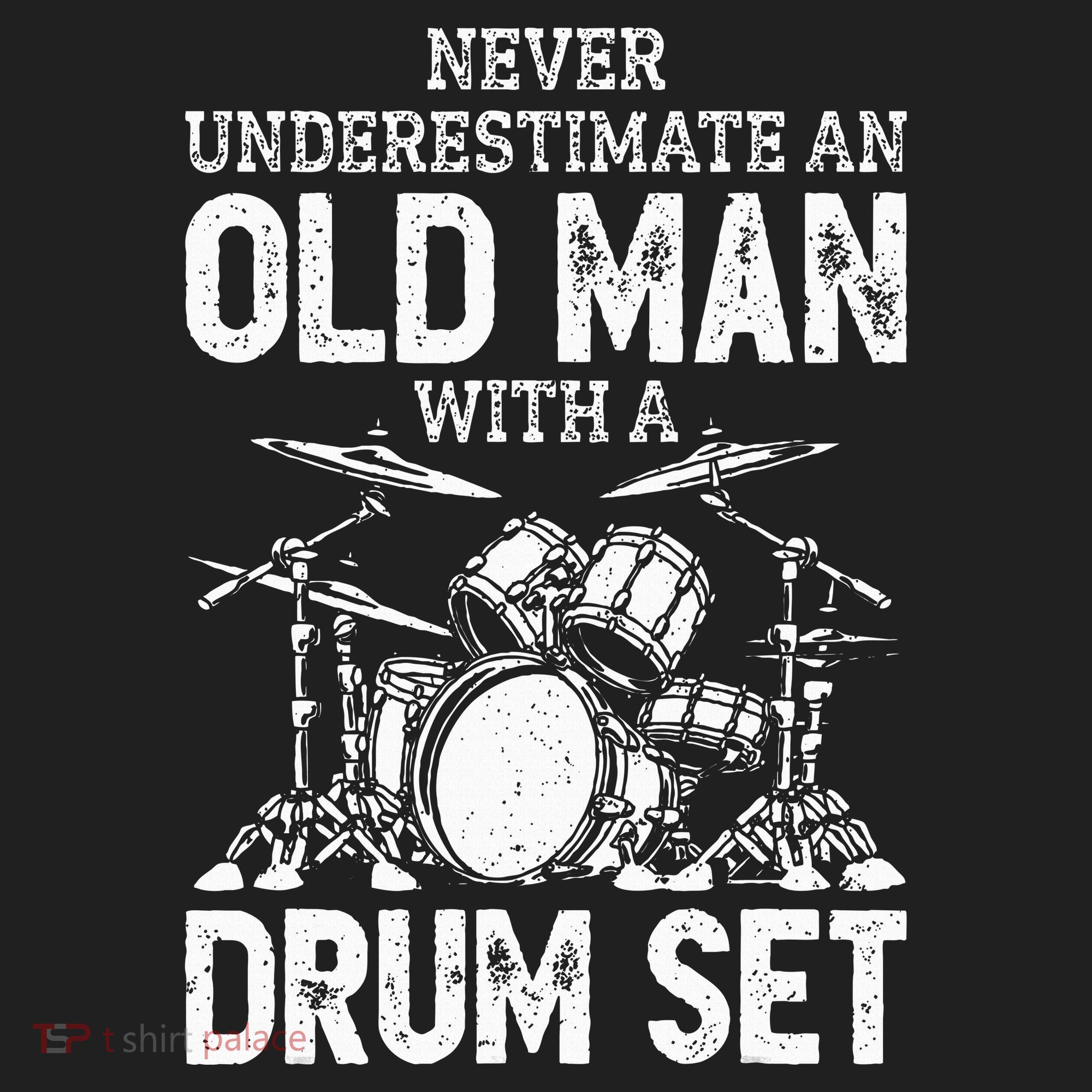Drummer Never Underestimate An Old Man With A Drum Set Golf Towel