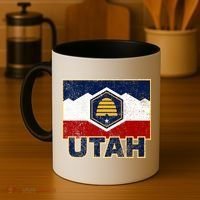 Distressed New Utah Flag Coffee Mug thumb 4