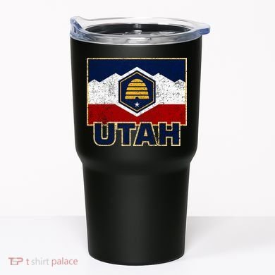 Distressed New Utah Flag Tumbler