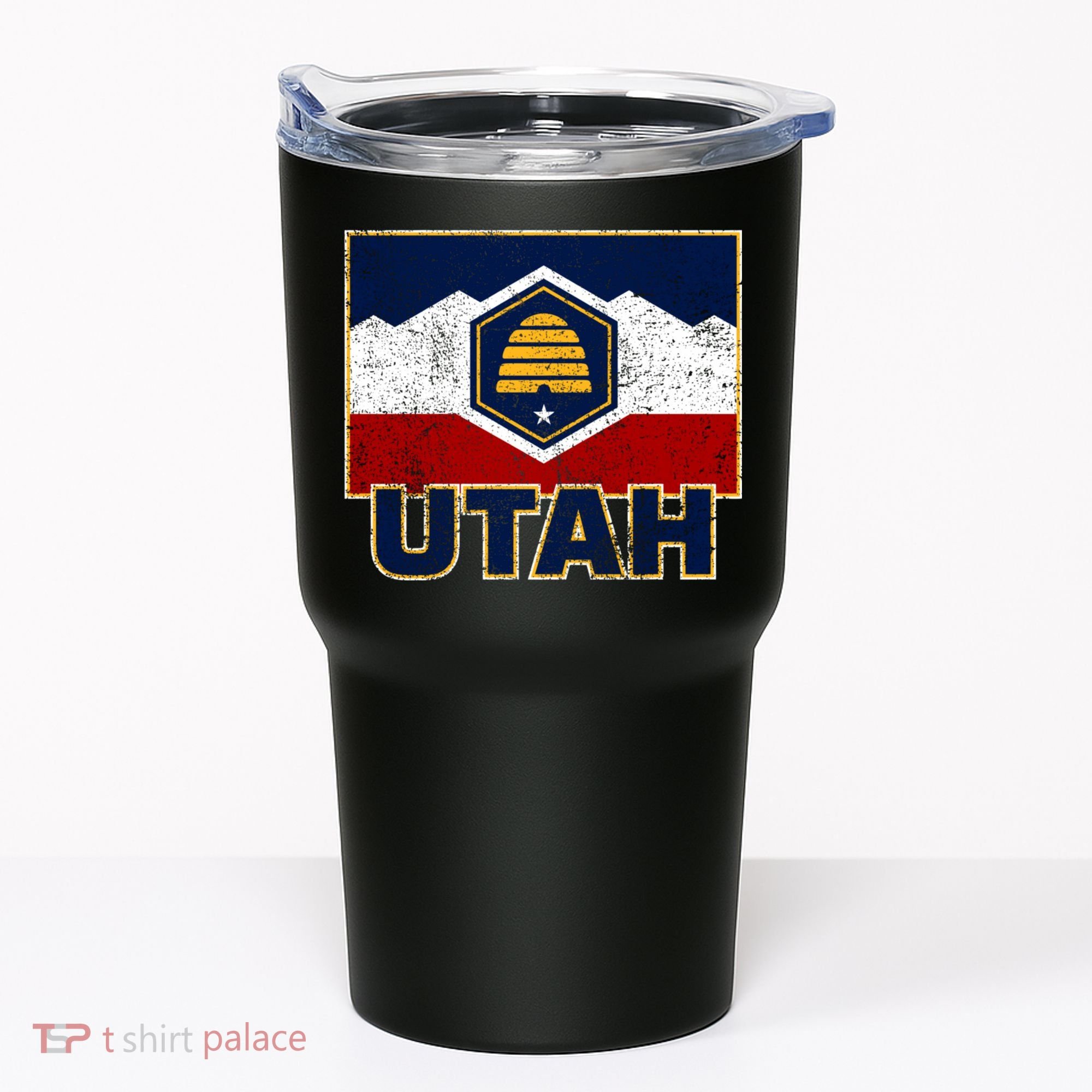 Distressed New Utah Flag Tumbler