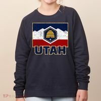 Distressed New Utah Flag Women's Sweatshirt thumb 0