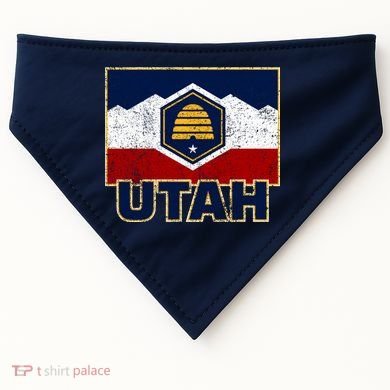 Distressed New Utah Flag USA-Made Doggie Bandana