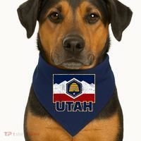 Distressed New Utah Flag USA-Made Doggie Bandana thumb 1
