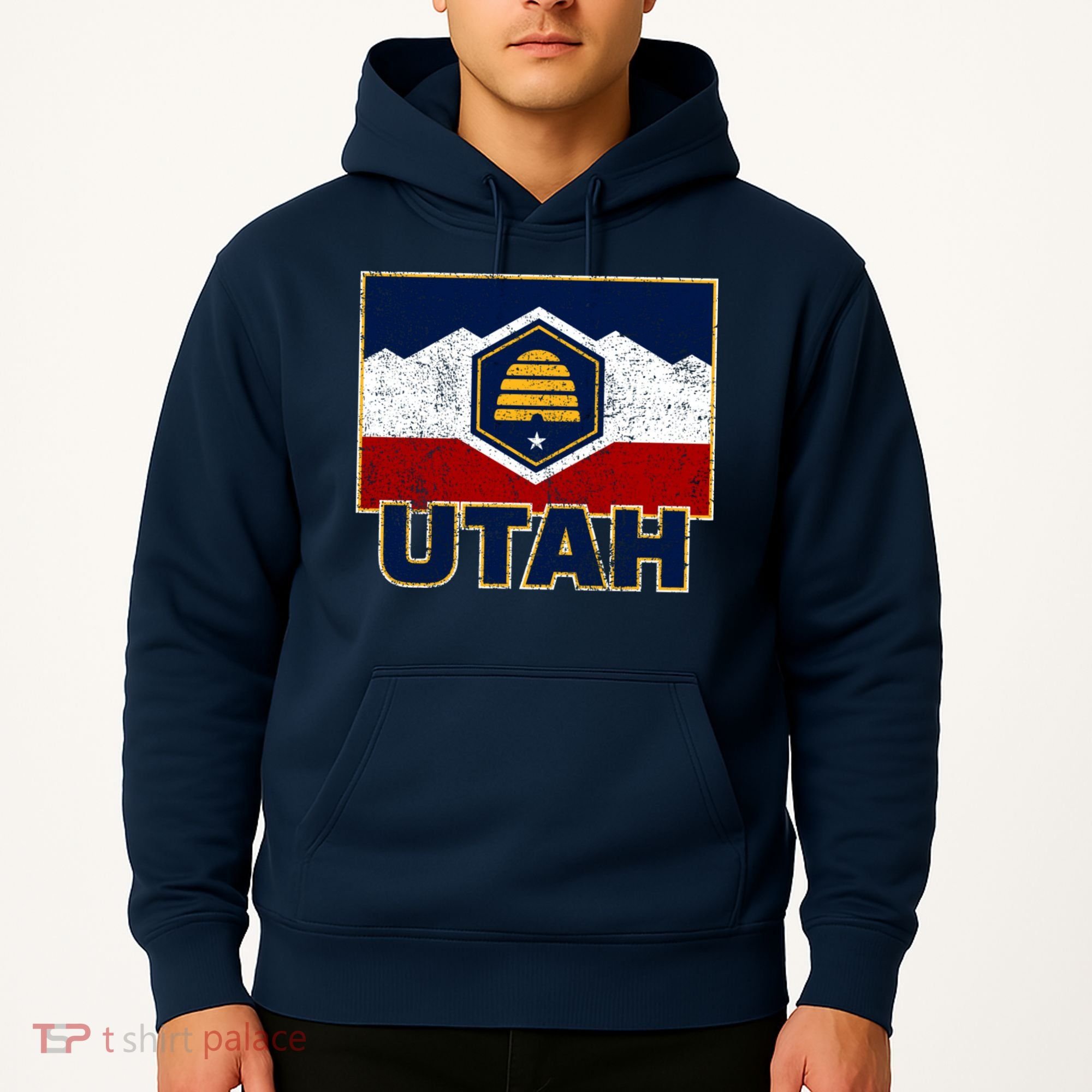 Distressed New Utah Flag Hoodie