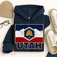 Distressed New Utah Flag Hoodie thumb 4