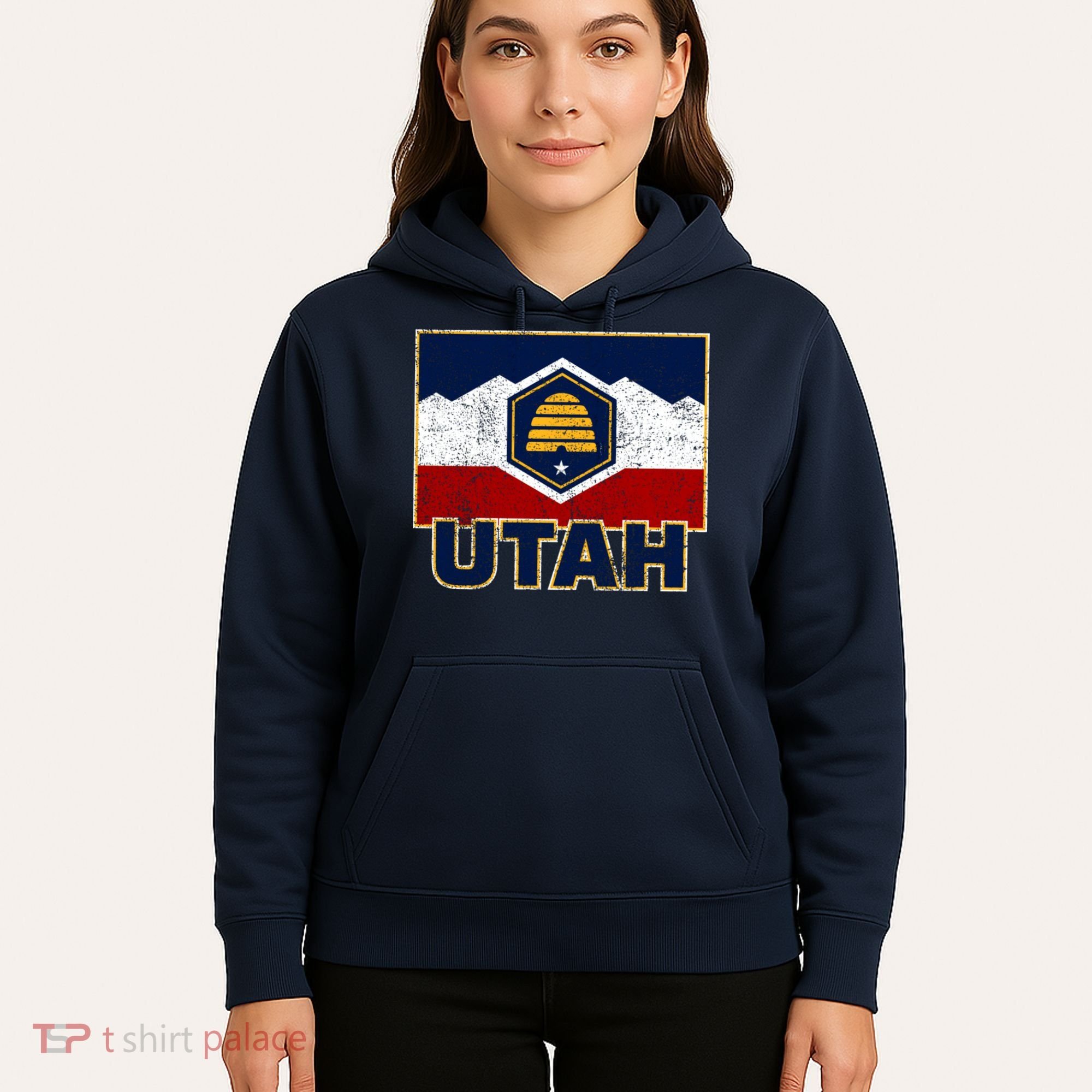 Distressed New Utah Flag Hoodie