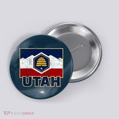 Distressed New Utah Flag Button