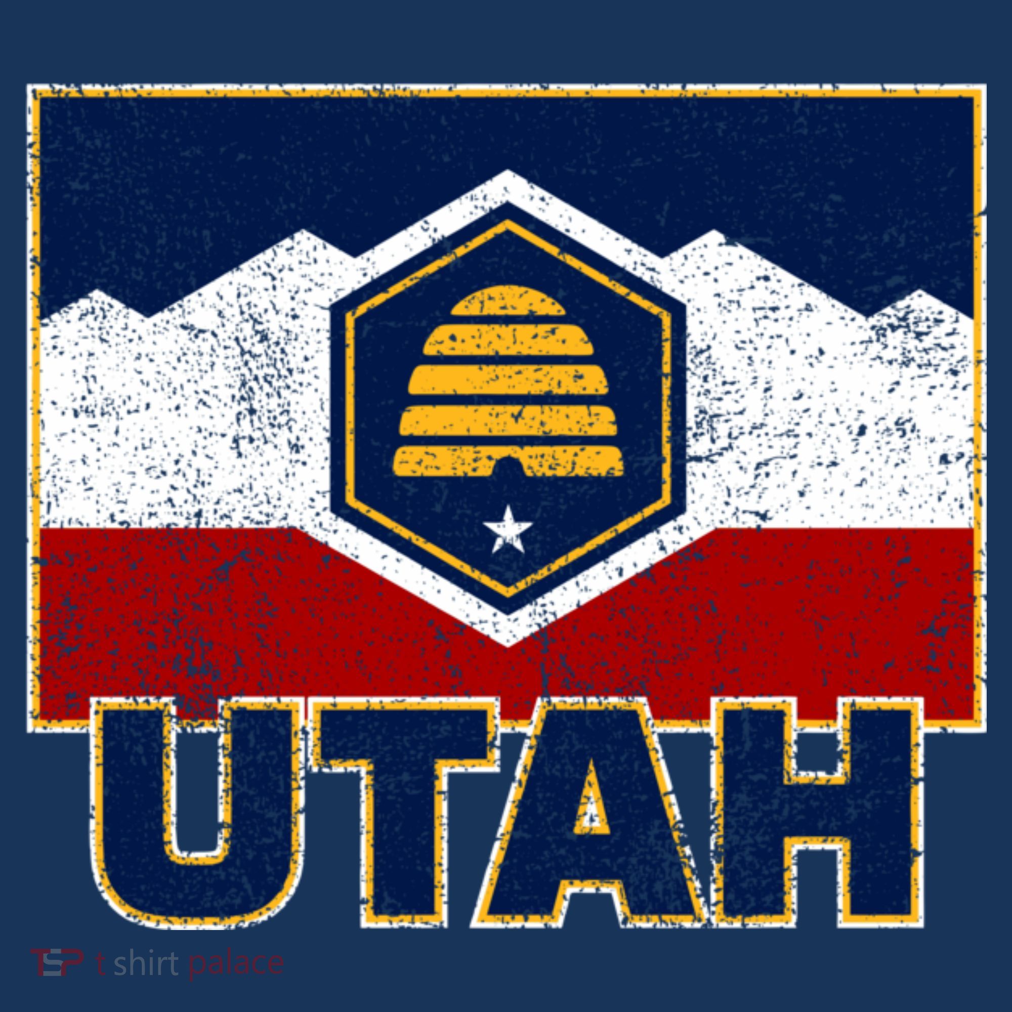Distressed New Utah Flag Button