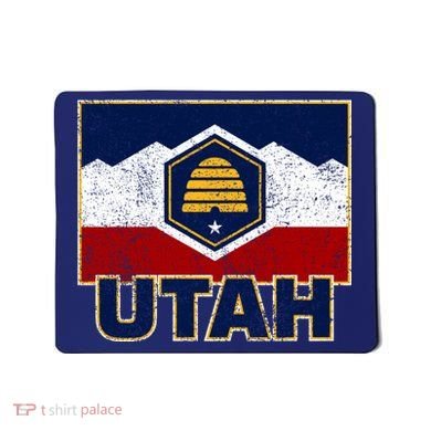Distressed New Utah Flag Mousepad