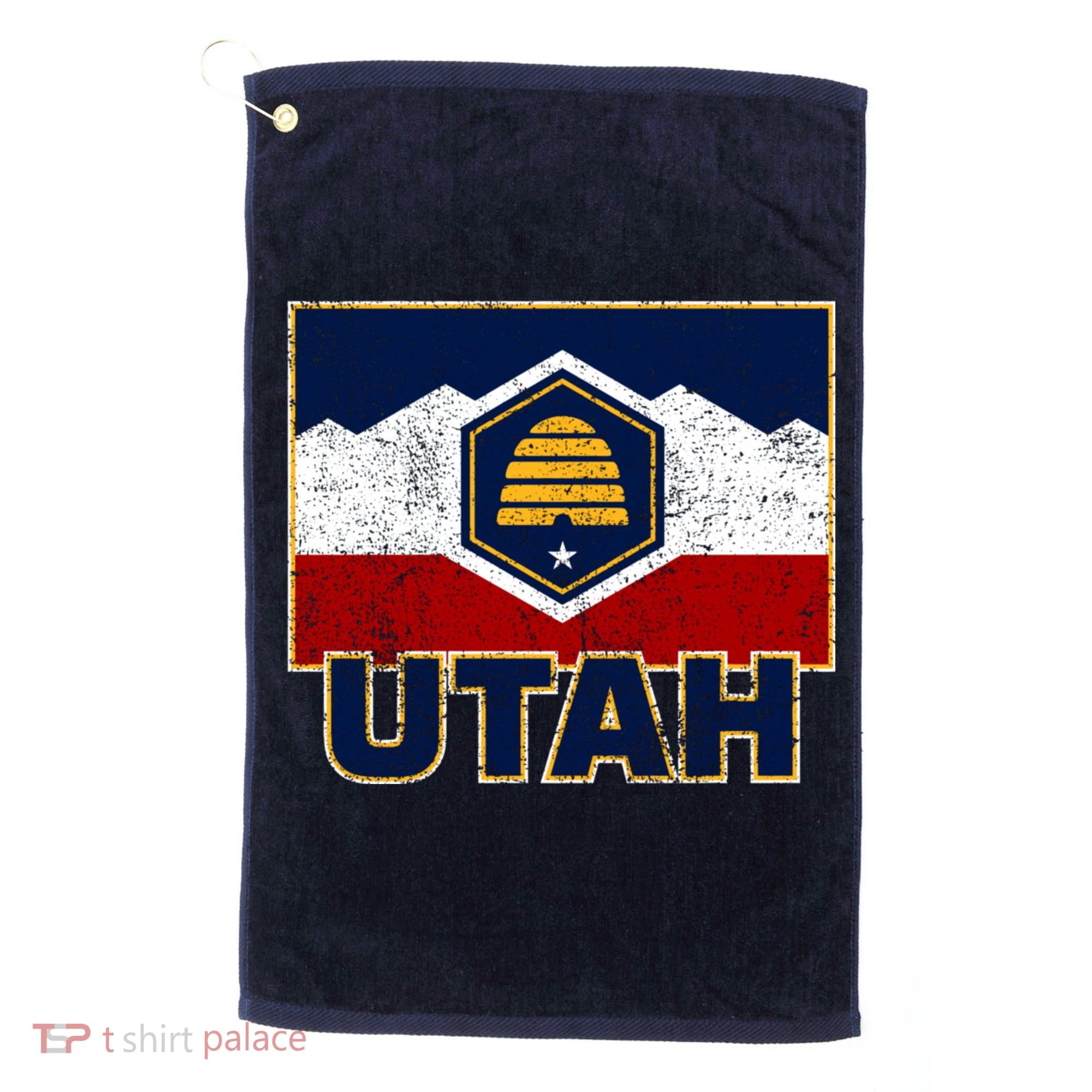 Distressed New Utah Flag Golf Towel