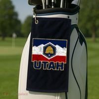 Distressed New Utah Flag Golf Towel thumb 2