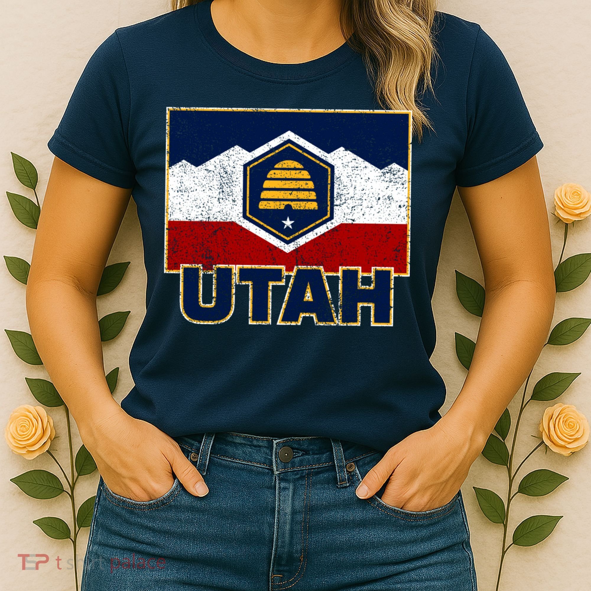 Distressed New Utah Flag Women's T-Shirt