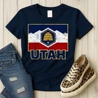Distressed New Utah Flag Women's T-Shirt thumb 3