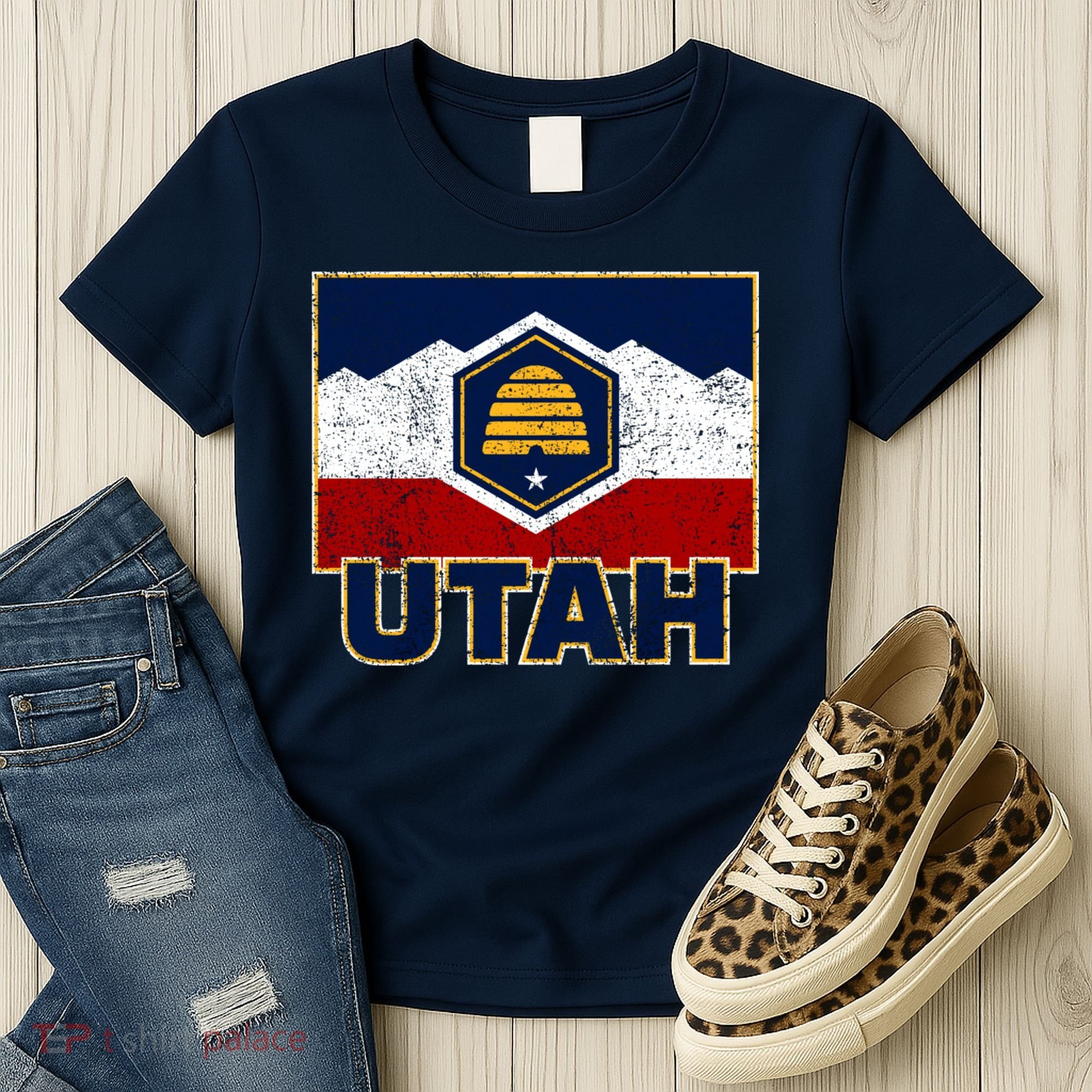 Distressed New Utah Flag Women's T-Shirt