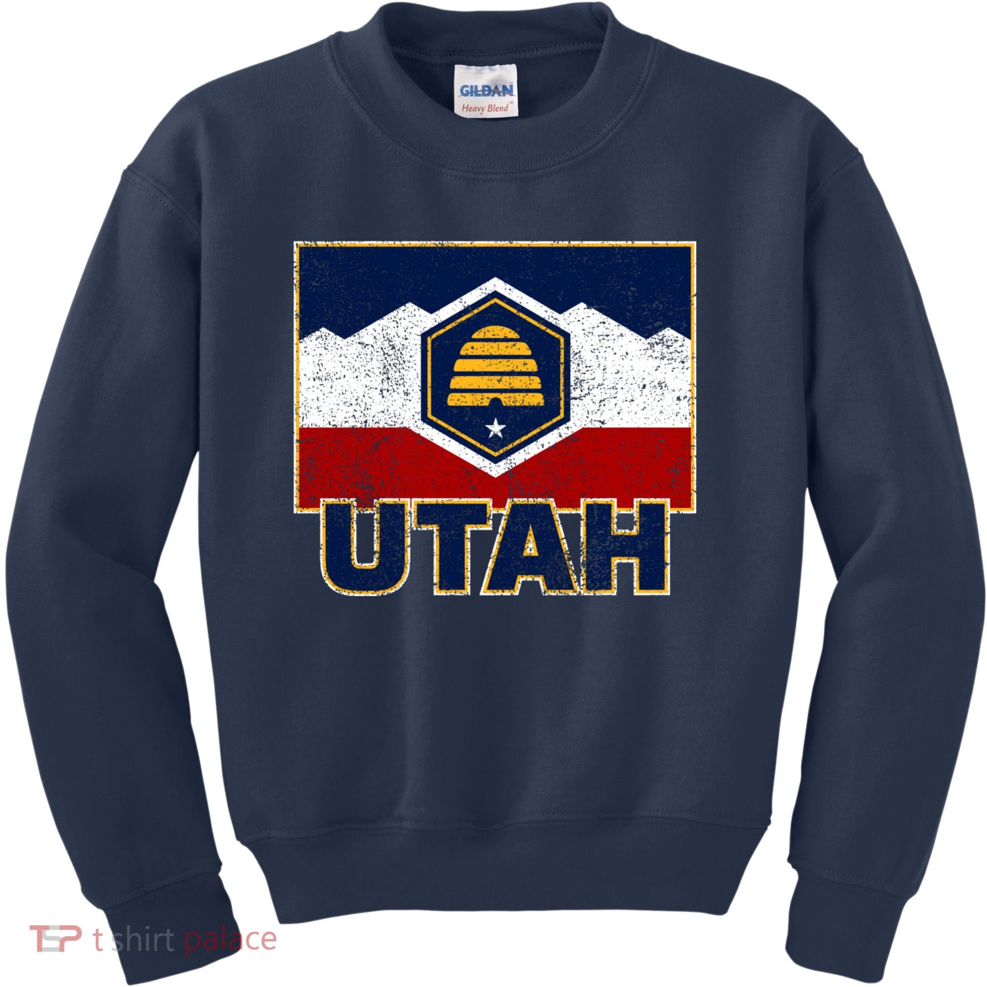 Distressed New Utah Flag Kids Sweatshirt