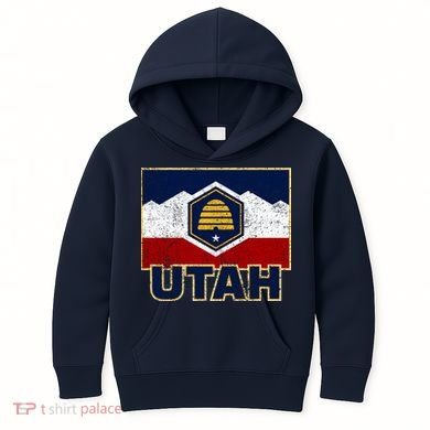 Distressed New Utah Flag Kids Hoodie